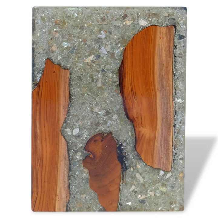 Tabouret en bois de teck massif et résine