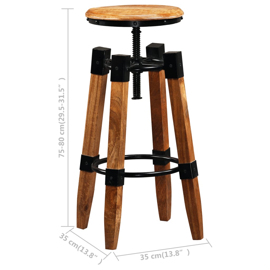 Tabourets en bois de manguier (2 pcs)