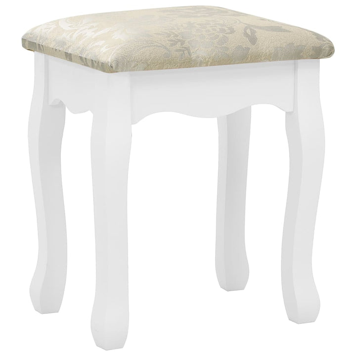 Coiffeuse avec tabouret et miroir pliable en 3 Blanc