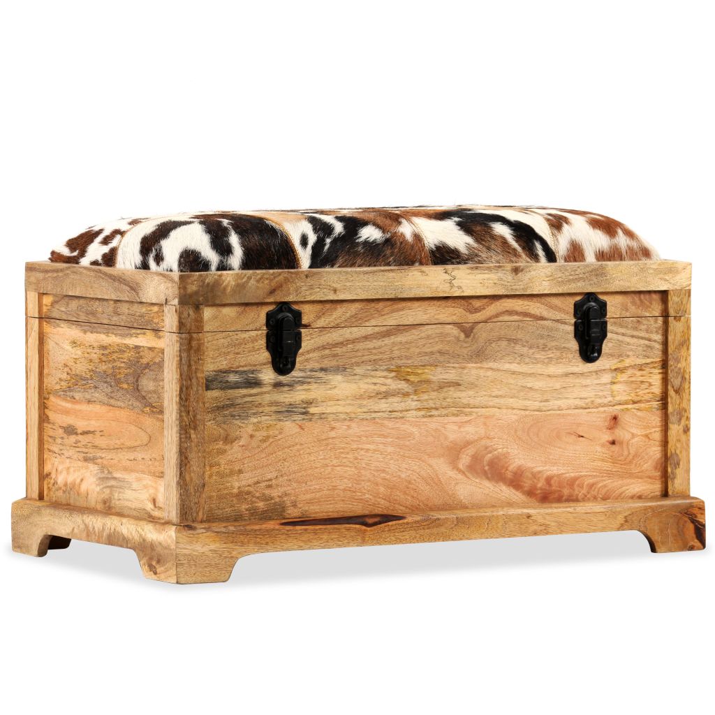 Banc de rangement en bois de manguier