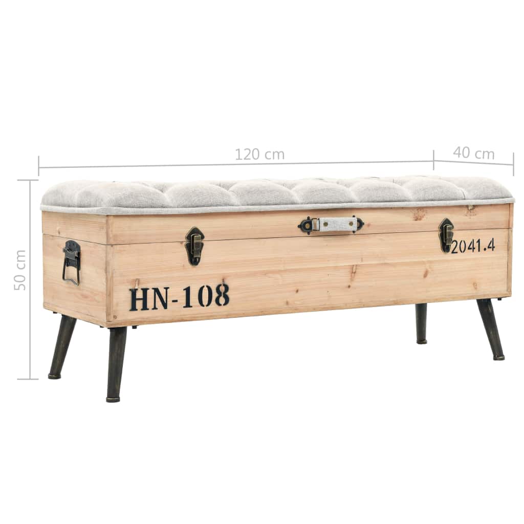 Banc de rangement en bois et MDF
