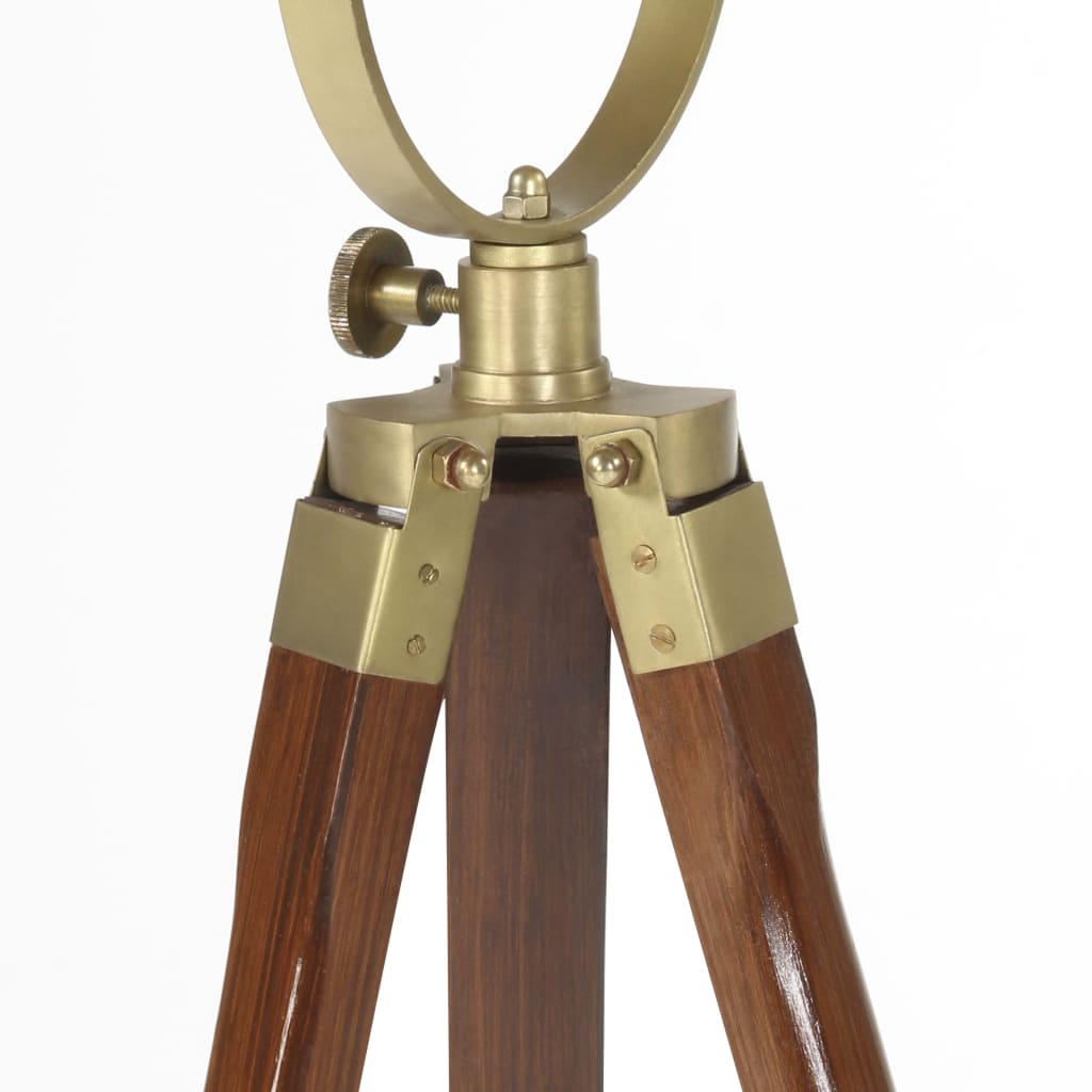 Lampadaire à trépied en bois de manguier massif