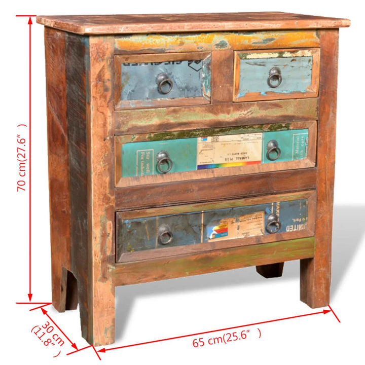 Commode en bois massif de récupération