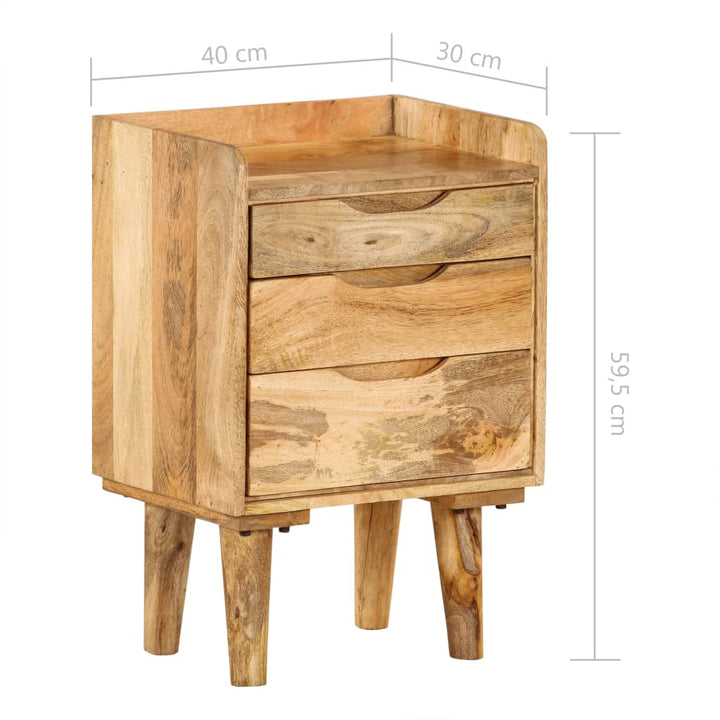 Table de chevet en bois de manguier massif