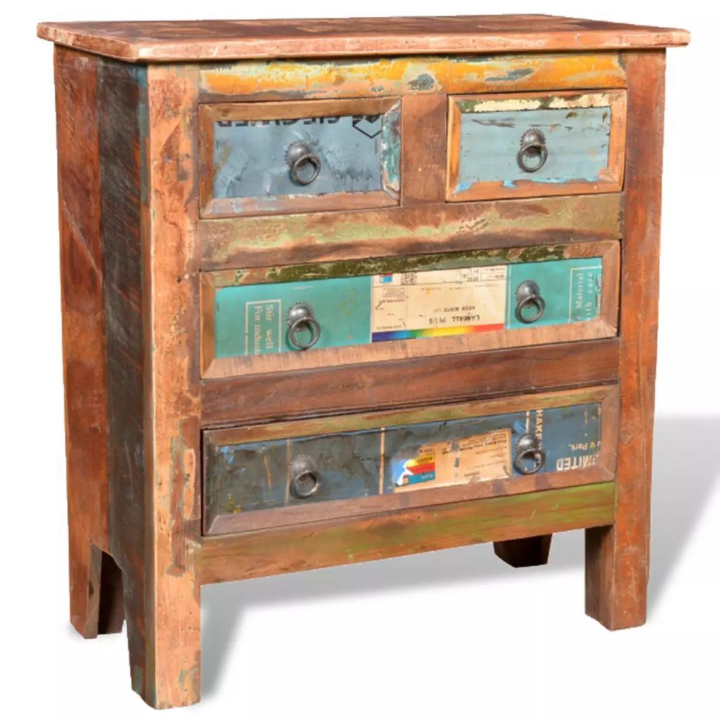 Commode en bois massif de récupération