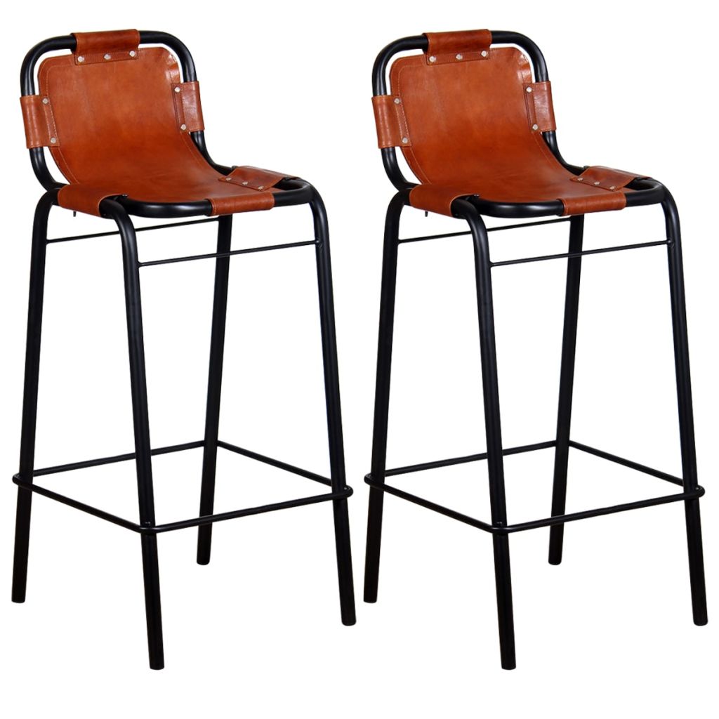 Tabourets de bar cuir (2 pcs)
