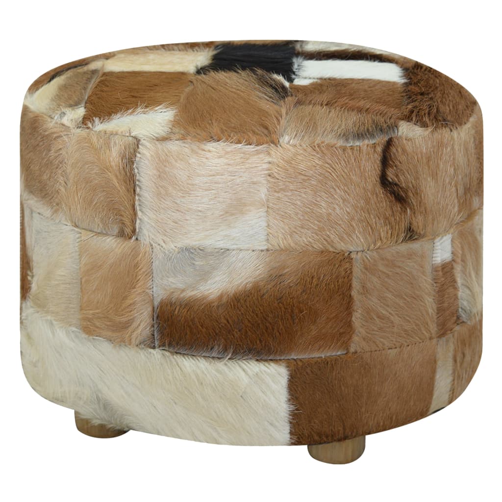 Pouf en cuir de chèvre