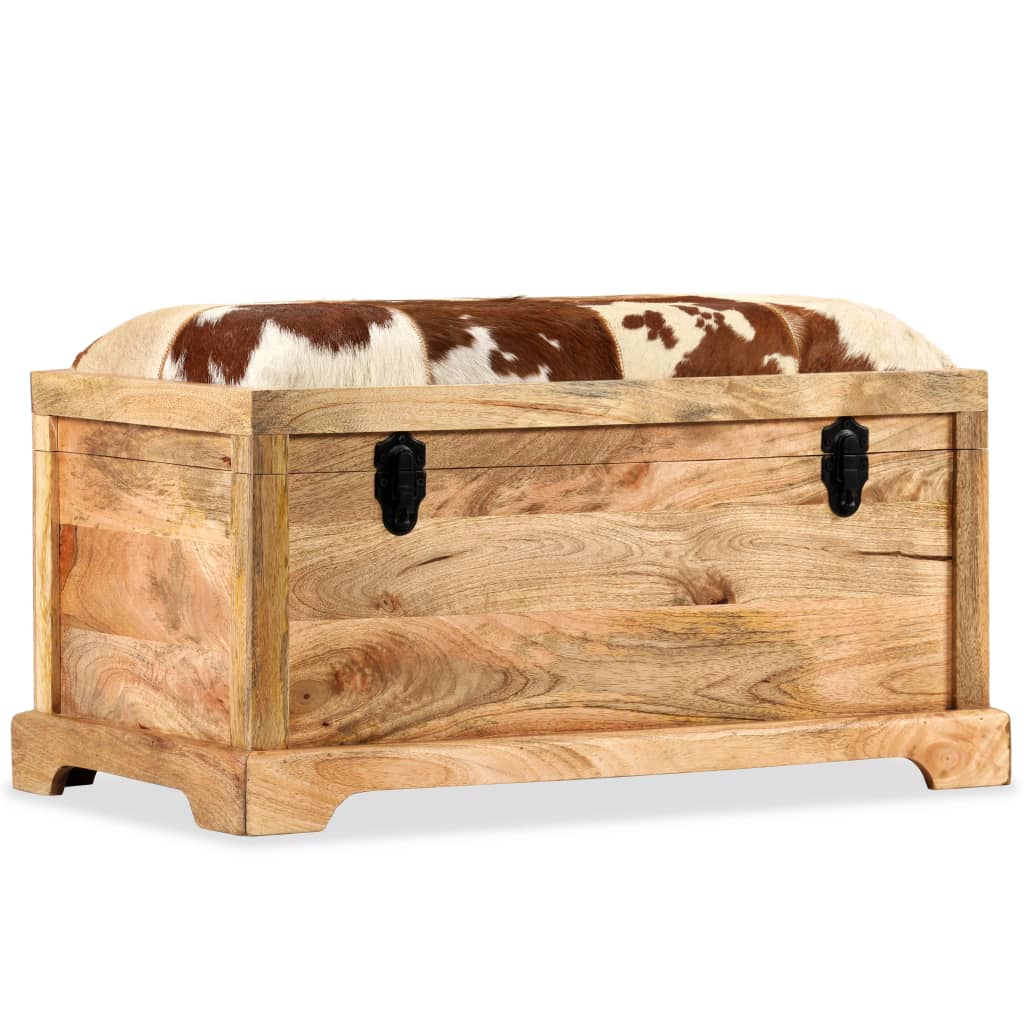 Banc de rangement en bois de manguier