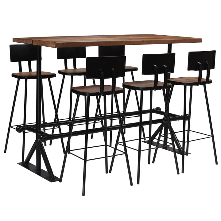 Mobilier de bar 7pcs en bois de récupération