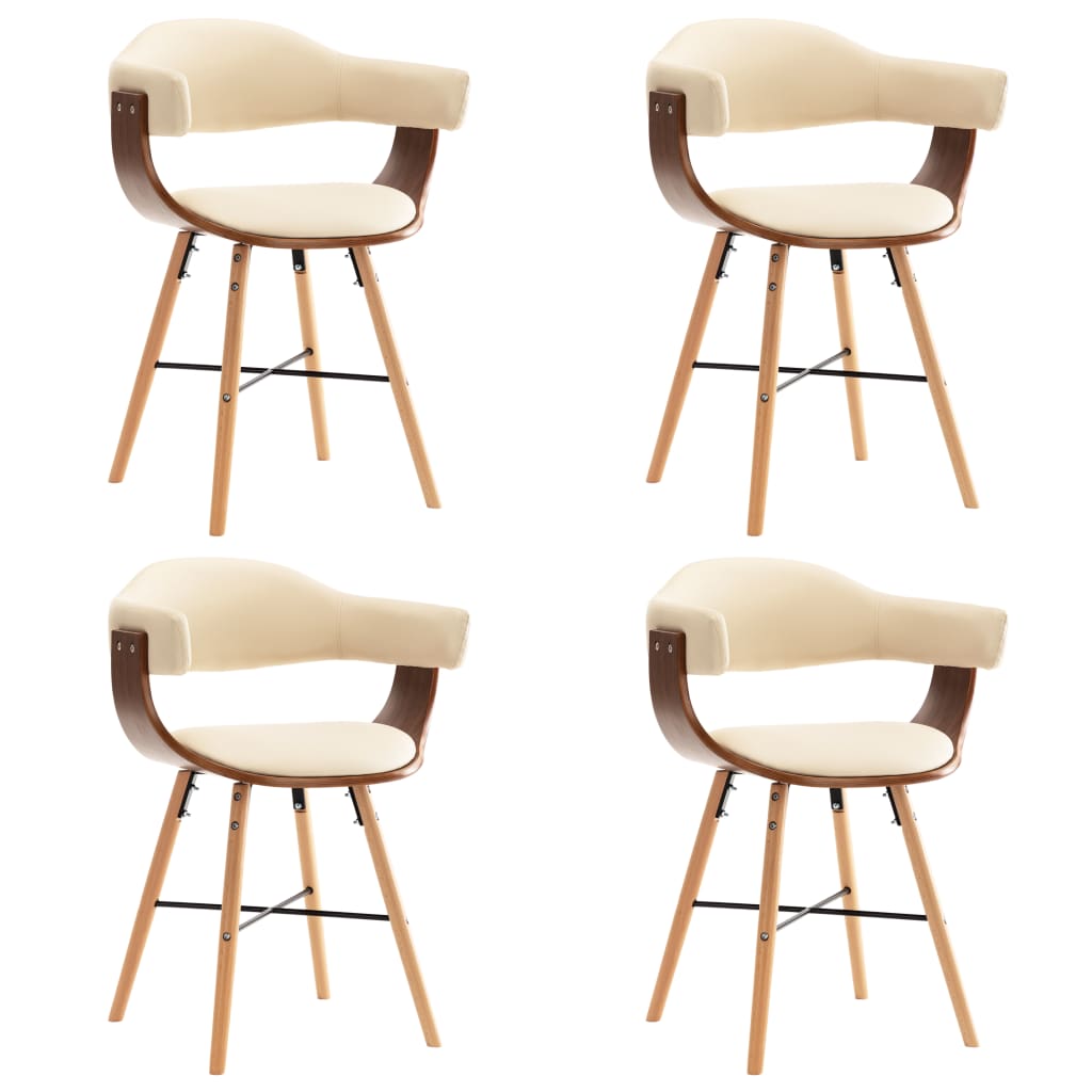 Chaises en simili cuir et bois courbé