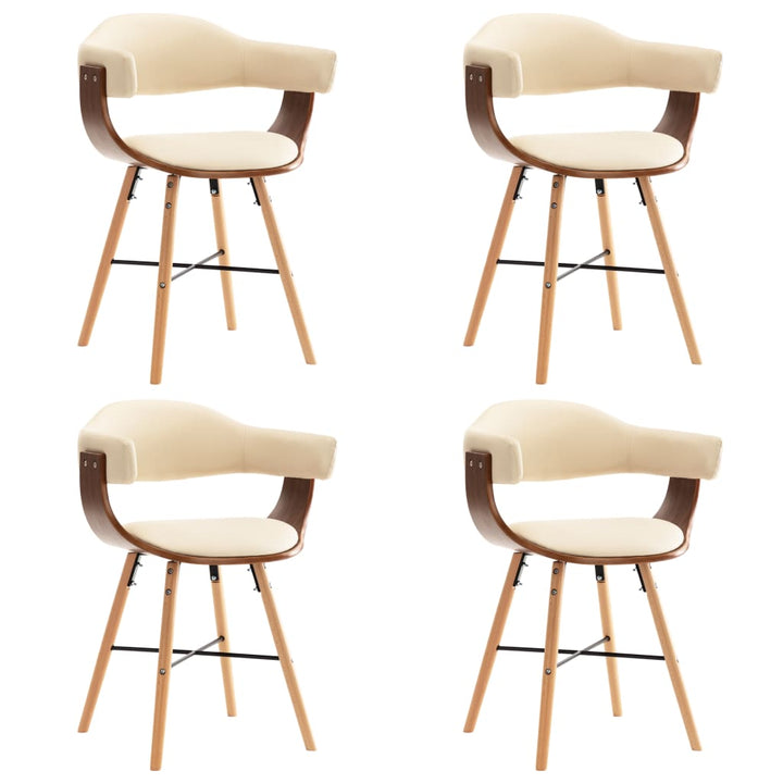 Chaises en simili cuir et bois courbé