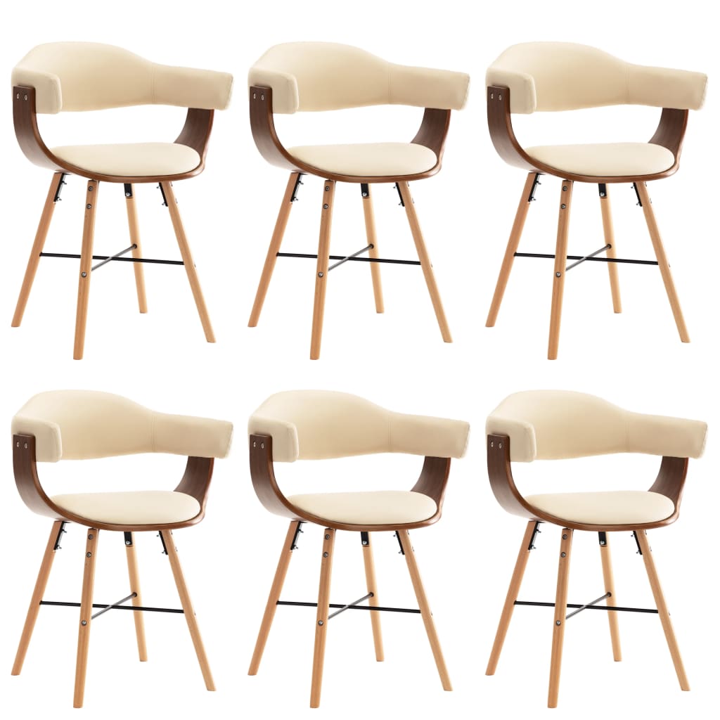 Chaises en simili cuir et bois courbé