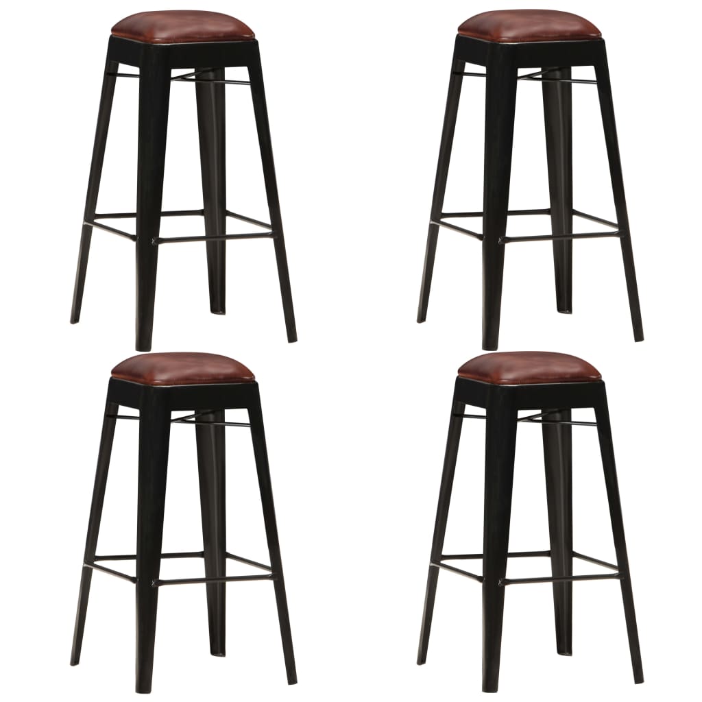 Tabourets de bar 4 pcs en Cuir