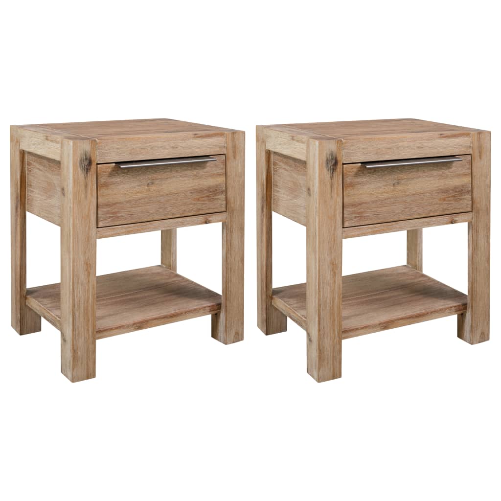 Tables de chevet 2 pcs en bois d&