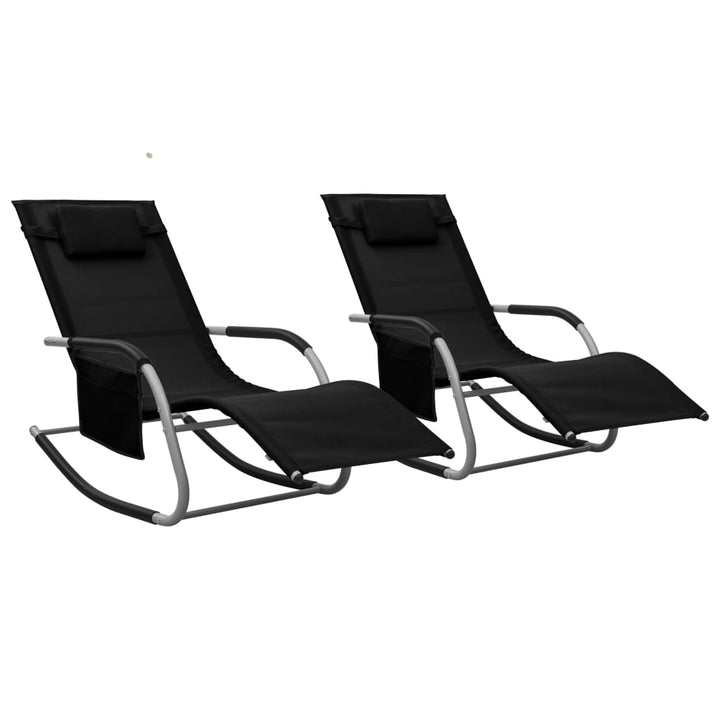 Chaises longues 2 pcs en textilène