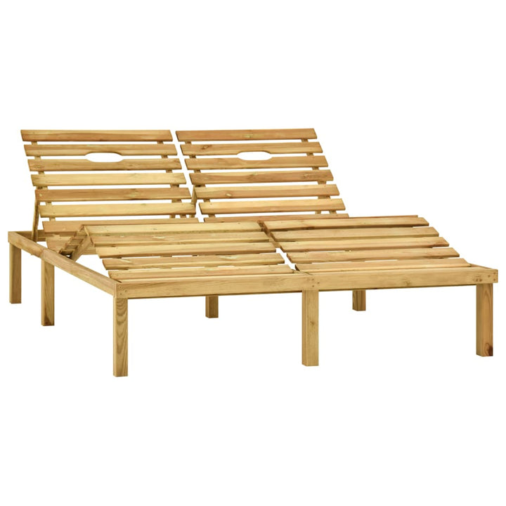 Chaise longue double en bois de pin