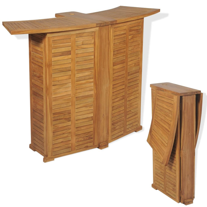 Table pliable de bar en bois de teck