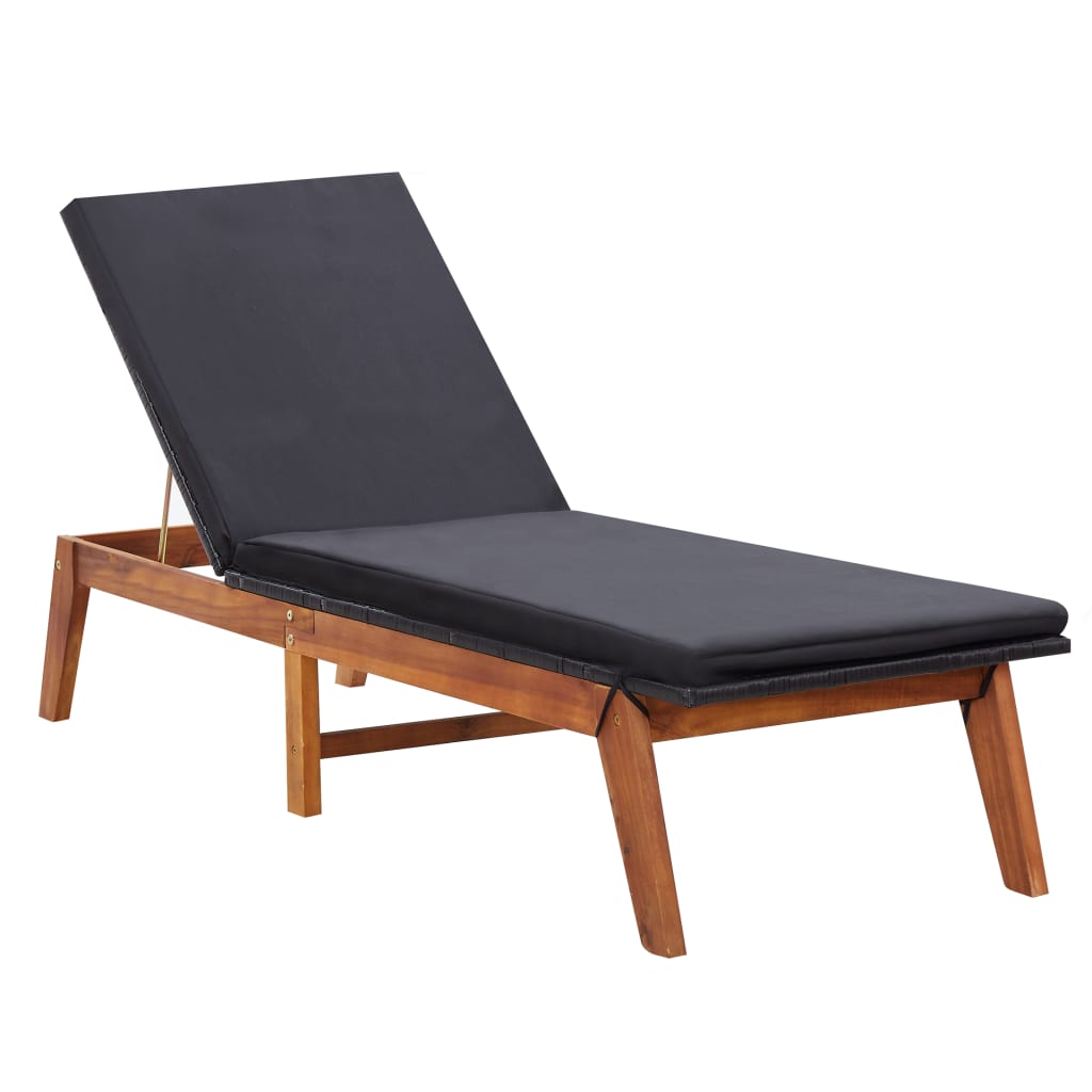 Chaise longue en résine et bois d&