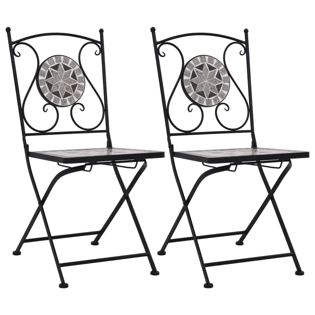 Chaises de bistrot en mosaïque 2 pcs