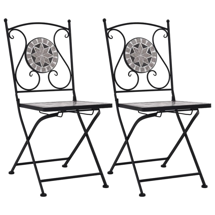 Chaises de bistrot en mosaïque 2 pcs