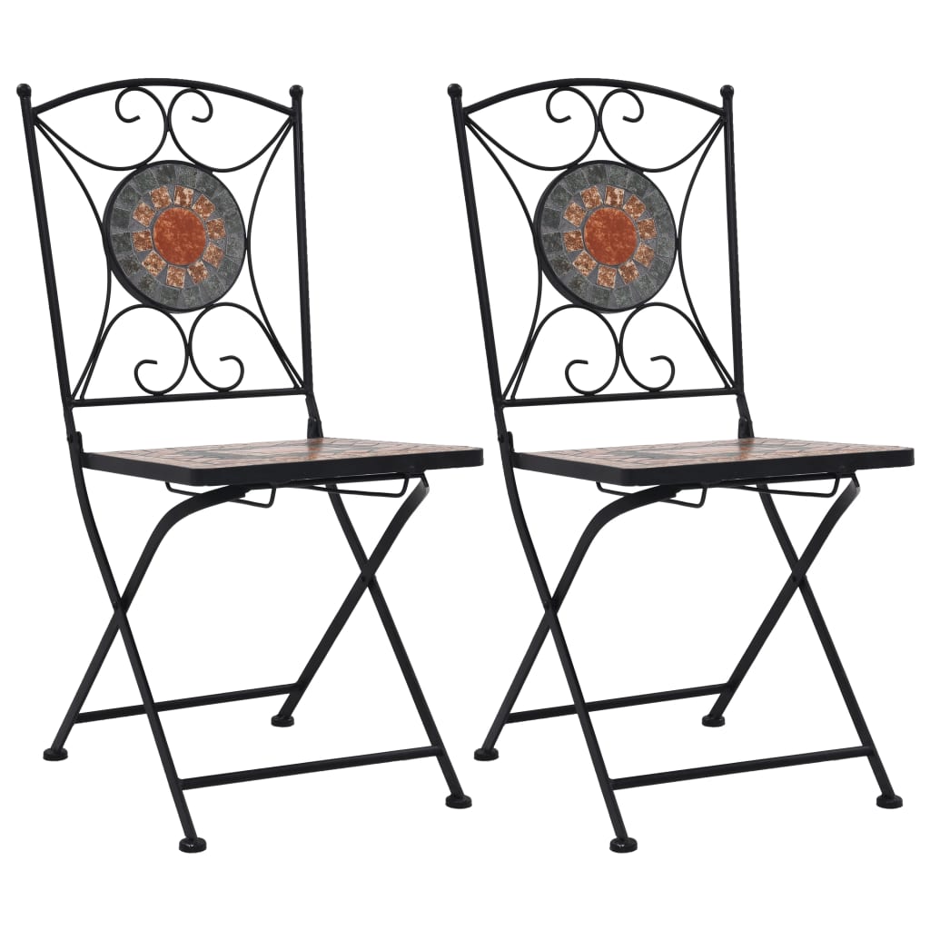 Chaises de bistrot mosaïque 2 pcs