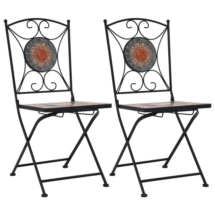 Chaises de bistrot mosaïque 2 pcs