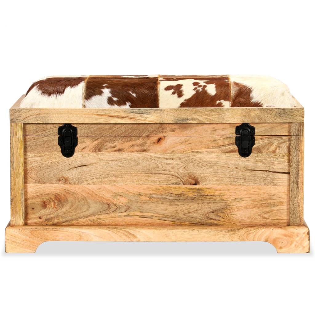 Banc de rangement en bois de manguier