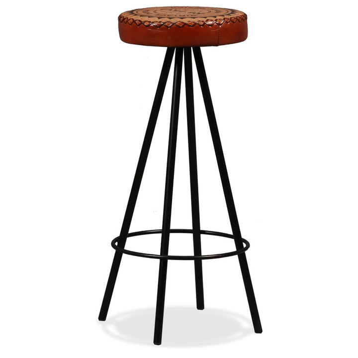 Tabouret en cuir style industriel (2 pcs)