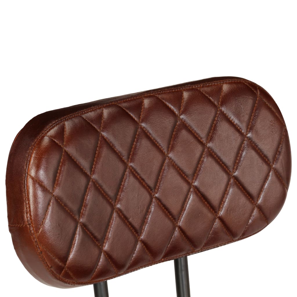 Chaises de bar 2 pcs Marron en cuir