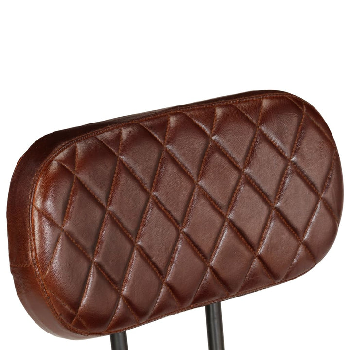 Chaises de bar 2 pcs Marron en cuir