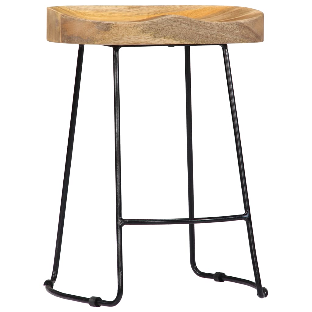 Tabourets en bois de manguier (2 pcs)