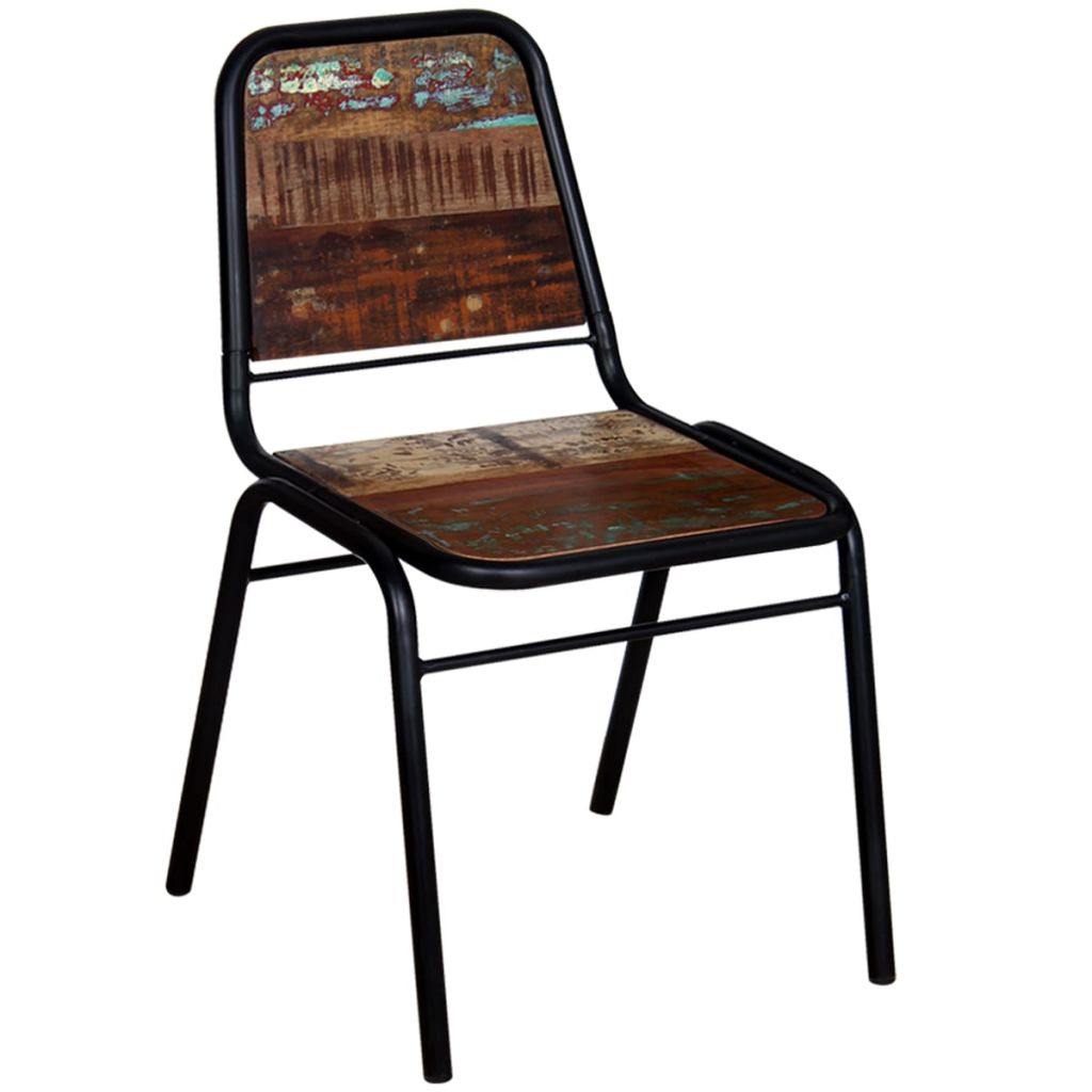 4 Chaises en bois de récupération