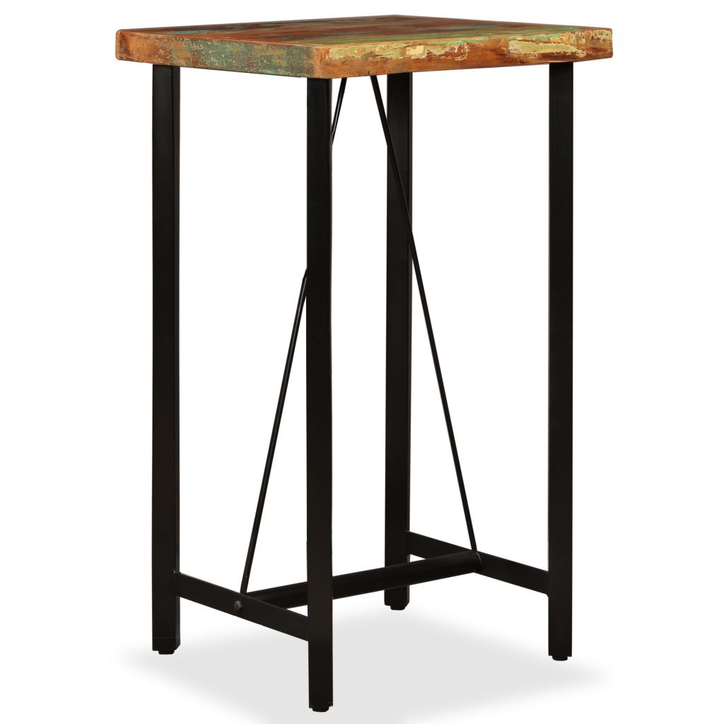 Ensemble de bar en bois de récupération et cuir