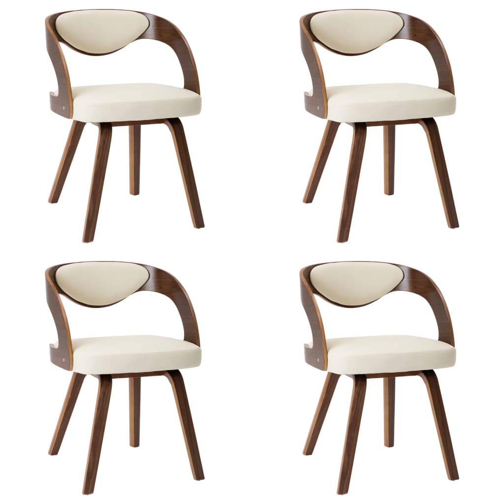 Chaises simili cuir et bois courbé