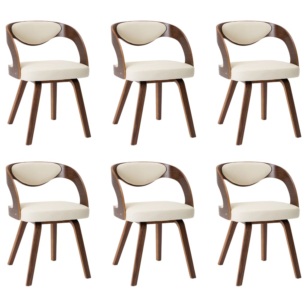 Chaises simili cuir et bois courbé