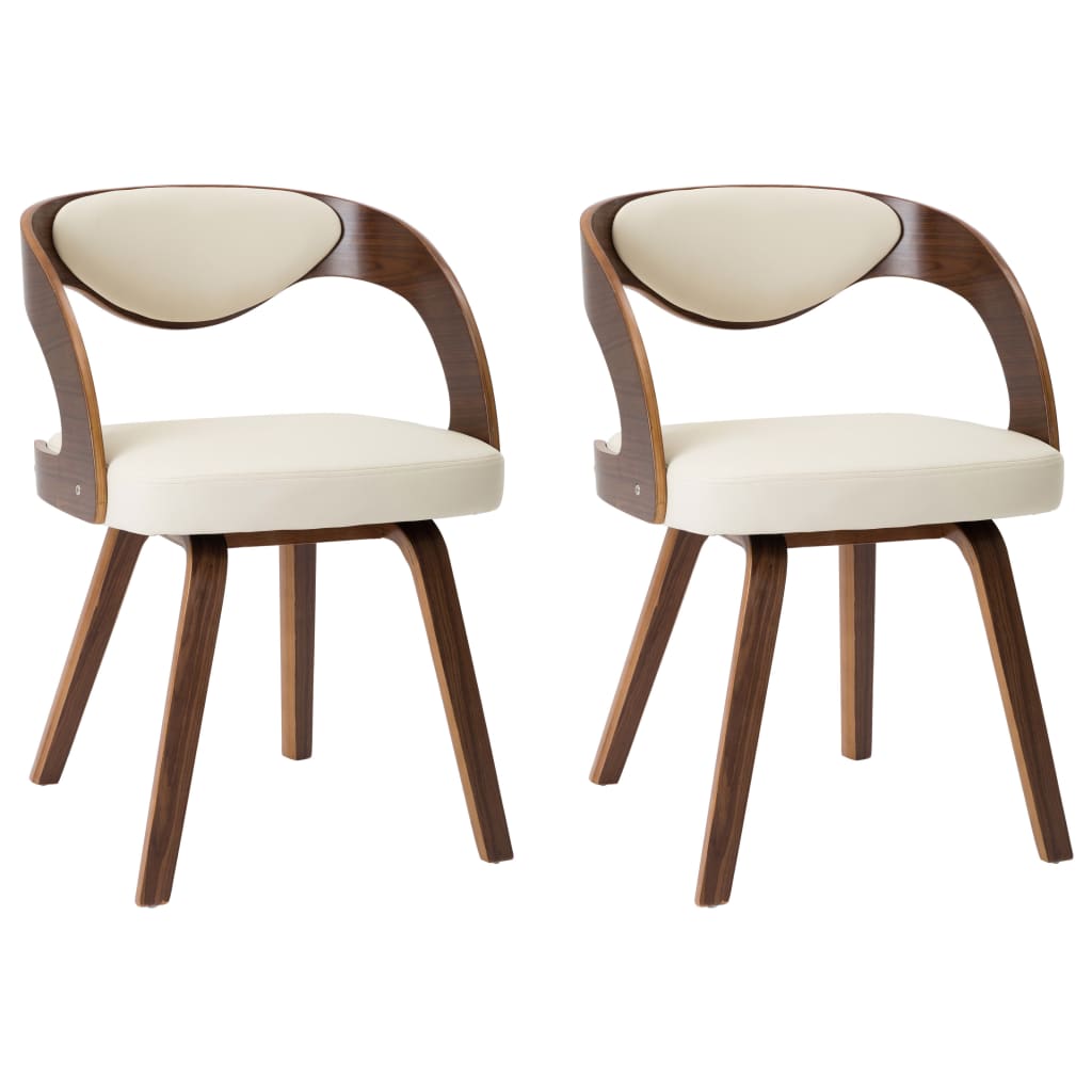 Chaises simili cuir et bois courbé