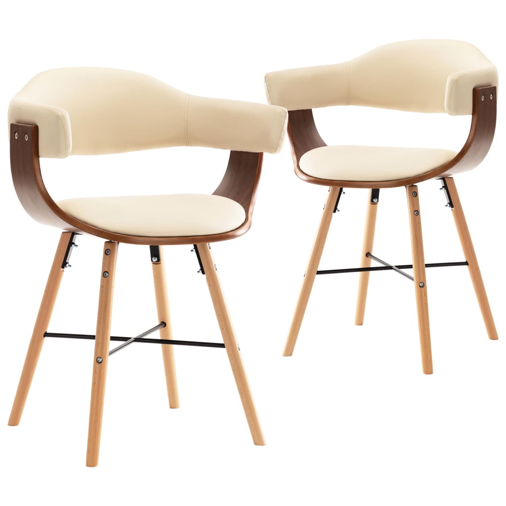 Chaises en simili cuir et bois courbé