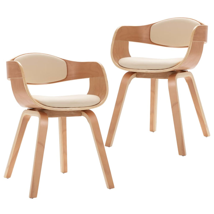 Chaises en simili cuir et bois courbé
