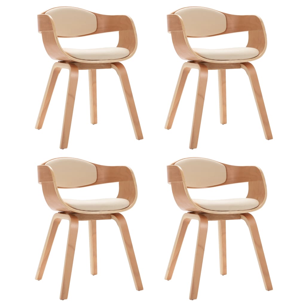 Chaises en simili cuir et bois courbé