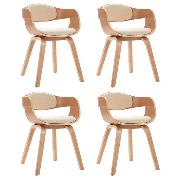 Chaises en simili cuir et bois courbé