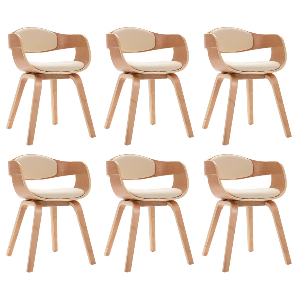 Chaises en simili cuir et bois courbé