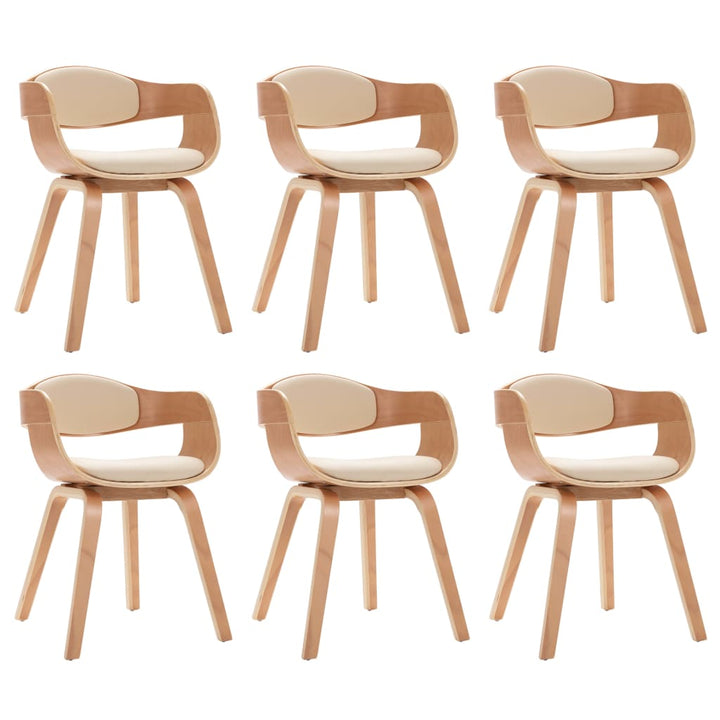 Chaises en simili cuir et bois courbé