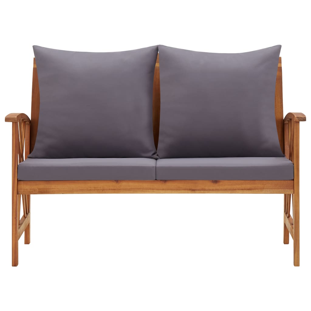 Banc de jardin avec coussins en bois solide d&