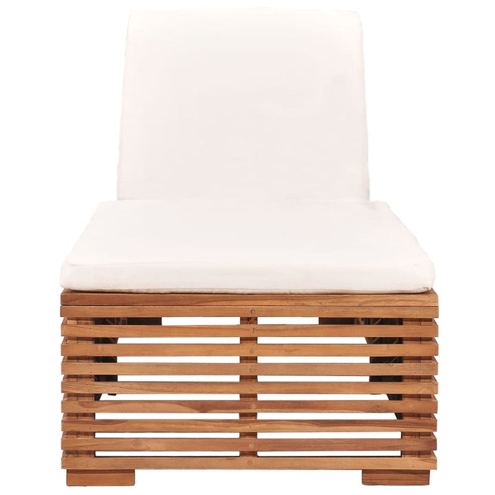 Chaise longue avec coussin en bois de teck