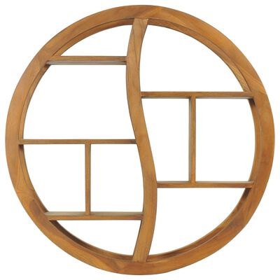 Étagère murale Yin Yang en bois de teck massif