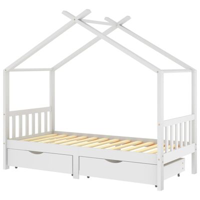 Lit cabane pin massif + 2 tiroirs