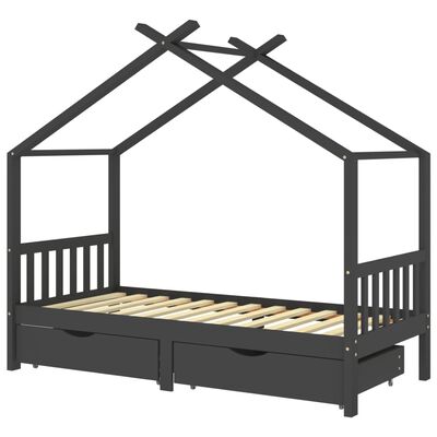 Lit cabane pin massif + 2 tiroirs