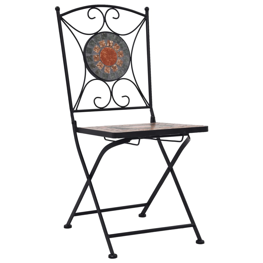 Chaises de bistrot mosaïque 2 pcs