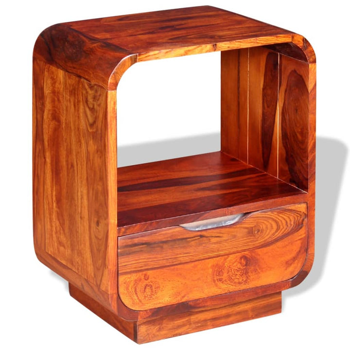 Table de chevet avec tiroir en bois de Sesham