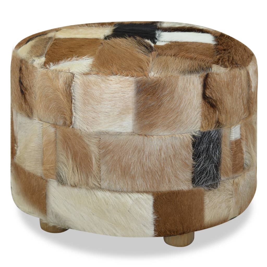Pouf en cuir de chèvre